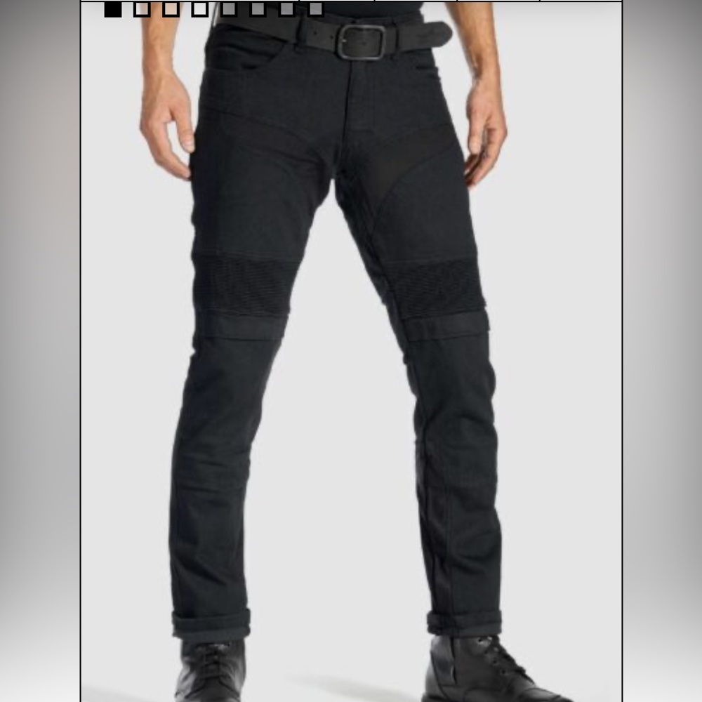 Kardlo Slim Black Motorcycle Jeans for Men- Size 31 x 34
